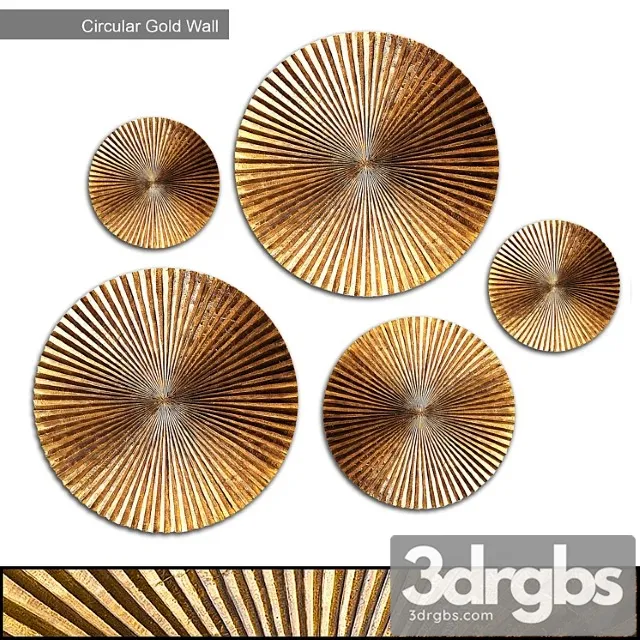 Apollo medium plaque – circular gold wall decor 3D Model Download