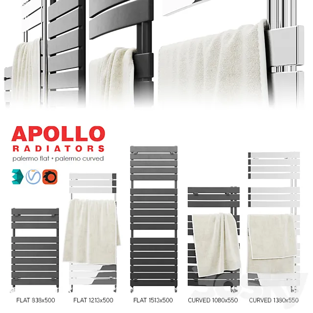 Apollo PALERMO radiators + towels 3D Model Apollo PALERMO radiators + towels 3D Model