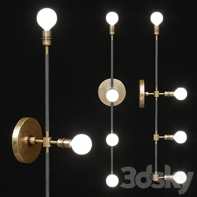 Apparatus Vanity Leather Brass Sconce 3D Model Apparatus Vanity Leather Brass Sconce 3D Model