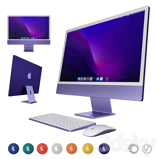 Apple iMac 24 2021 3D Model