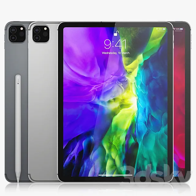 Apple iPad Pro 2020 11 inch Wi-Fi + Cellular 3D Model