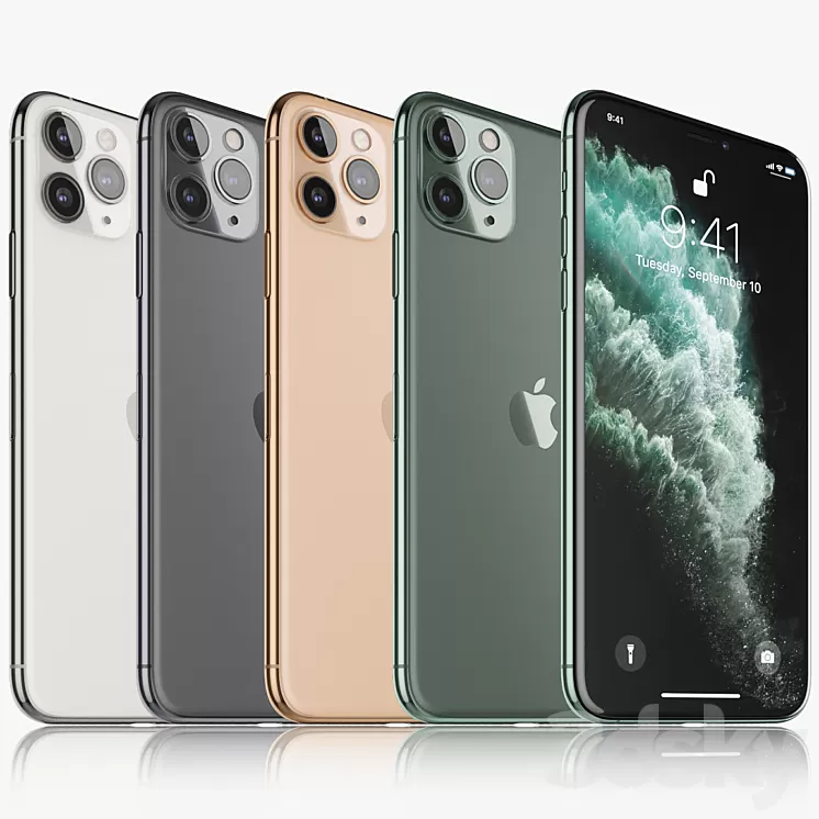 Apple iPhone 11 pro MAX all colors 3D Model