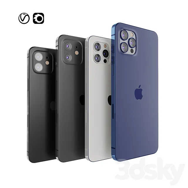 Apple iPhone 12 collection 3D Model