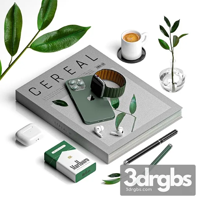 Apple Iphone Minimal Decorative Set 3D Model Download