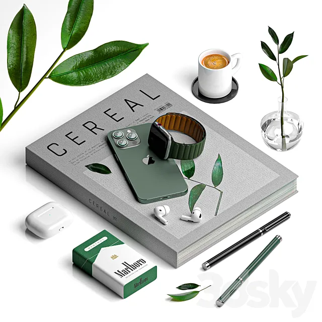 Apple Iphone Minimal Decorative Set 3D Model