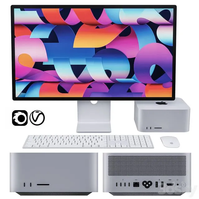 Apple Mac Studio with Studio Display 3D Model