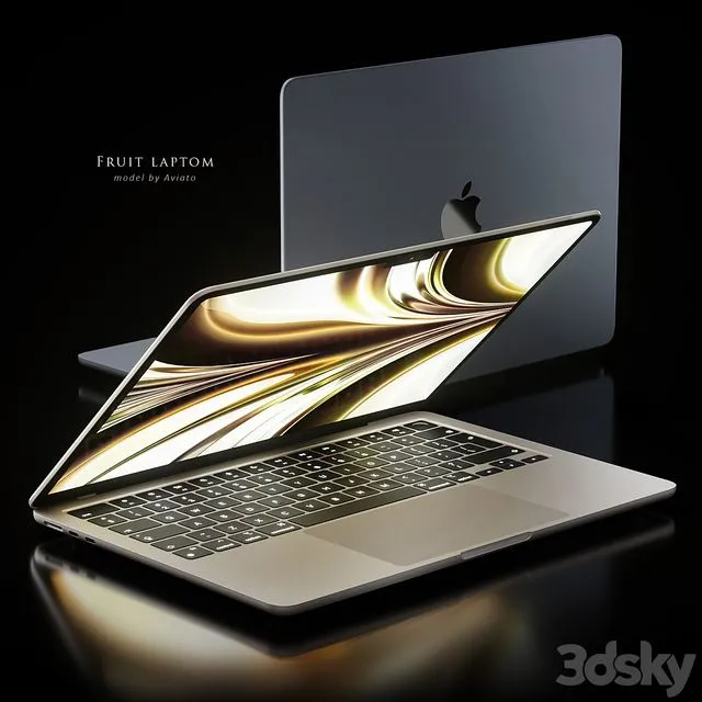 Apple MacBook Air 2022 (4 color) 3D Model Apple MacBook Air 2022 (4 color) 3D Model