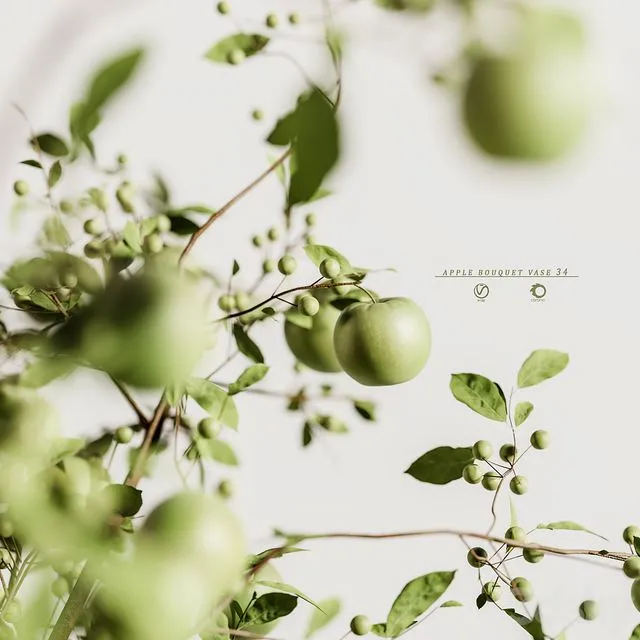 apple plants bouquet vase 34 3D Model apple plants bouquet vase 34 3D Model