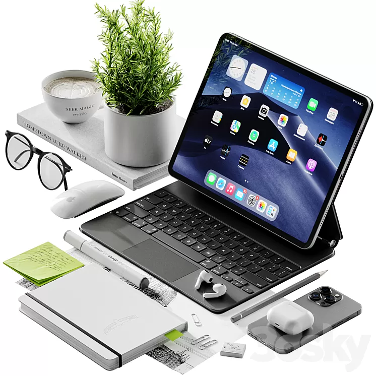 Apple Set 3D Model Free Download