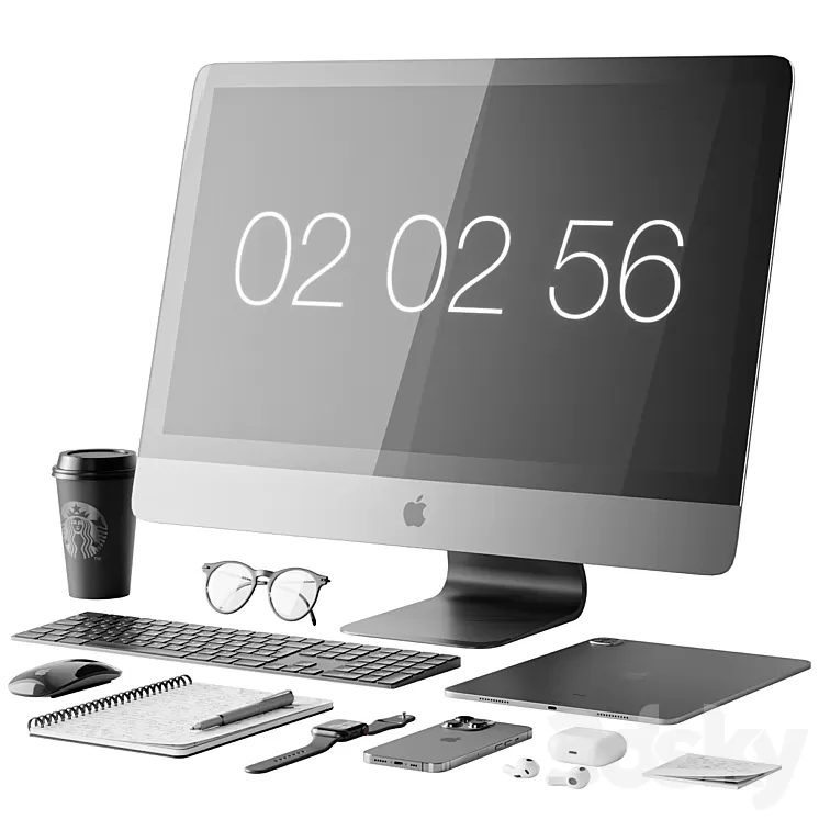 Apple set. Эпл сет. IMAC Silver.