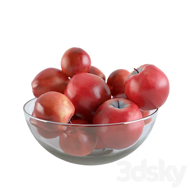 Apples in a bowl 3DModel