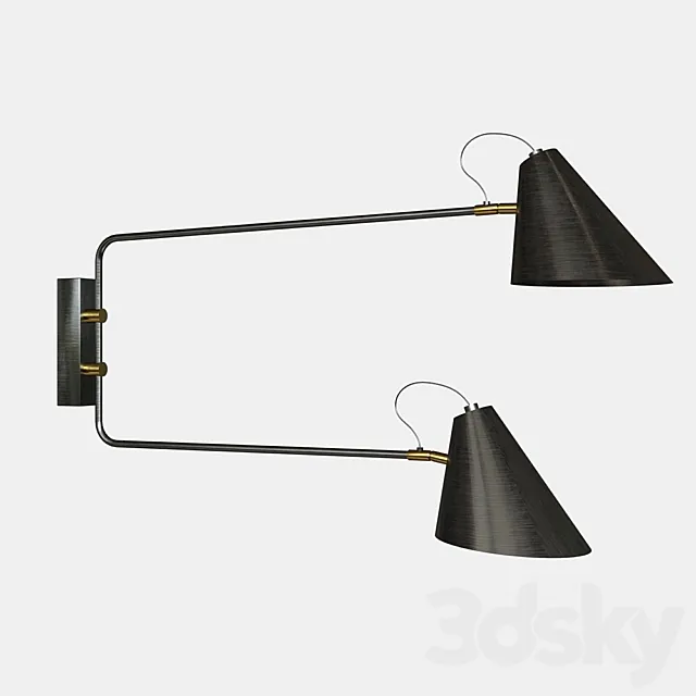 Applique avec prise Club Double 3D Model Applique avec prise Club Double 3D Model