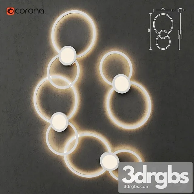 Applique wall led lamp mantra illuminazione 3D Model Download
