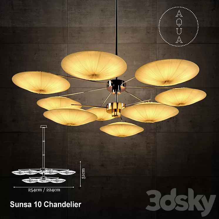 Aqua Creations Sunsa 10 Chandelier 3D Model Aqua Creations Sunsa 10 Chandelier 3D Model