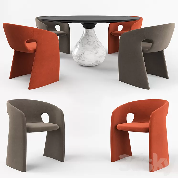 Aqua Dining Table 3D Model