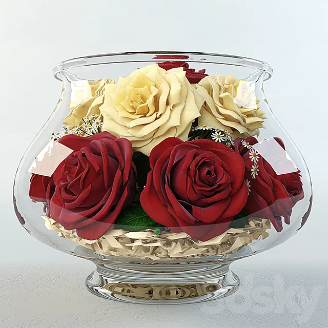 Aquarium roses 3D Model Aquarium roses 3D Model