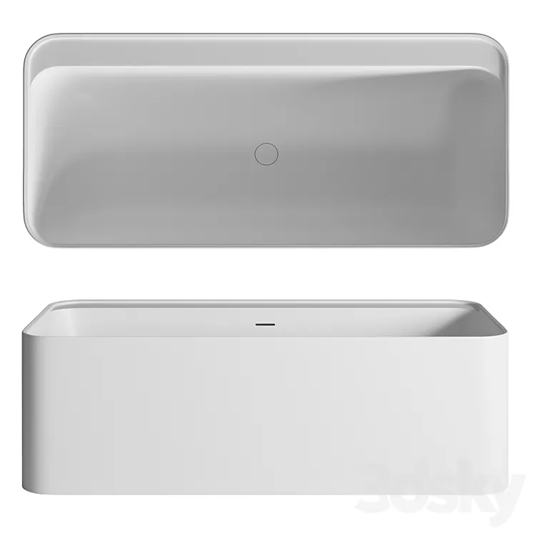 Aquaroc Icon Solid Surface Stone Resin Bath 1600 3D Model Free Download