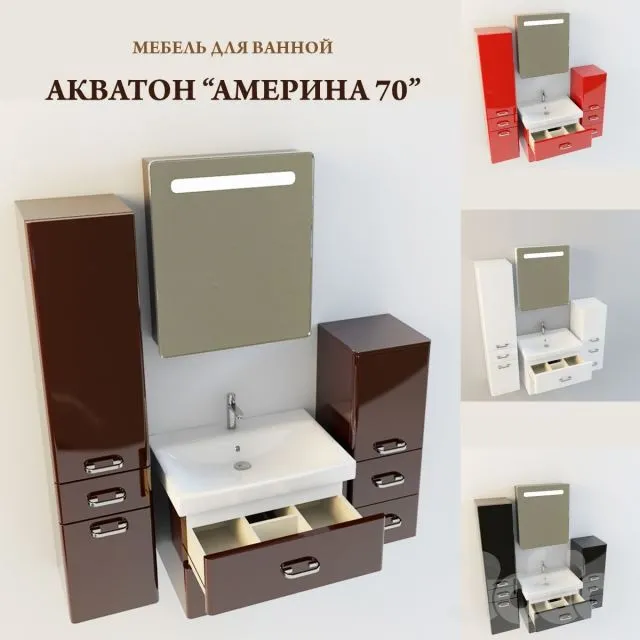 Aquaton Amerina 70 bathroom 3D Model Aquaton Amerina 70 bathroom 3D Model