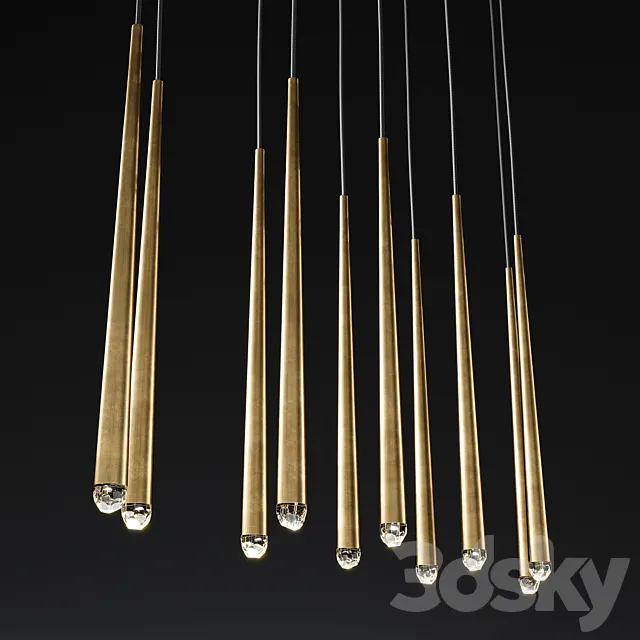 AQUITAINE LINEAR CHANDELIER 3D Model
