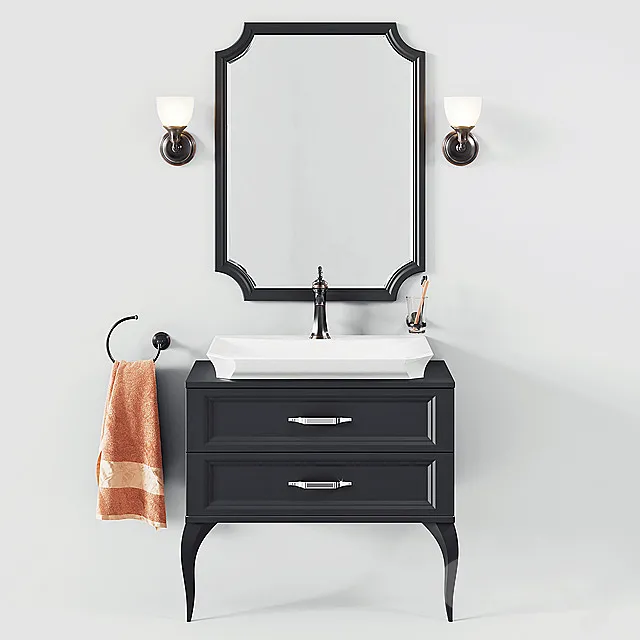 Aqwella bathroom set with Kohler decor 3D Model Aqwella bathroom set with Kohler decor 3D Model