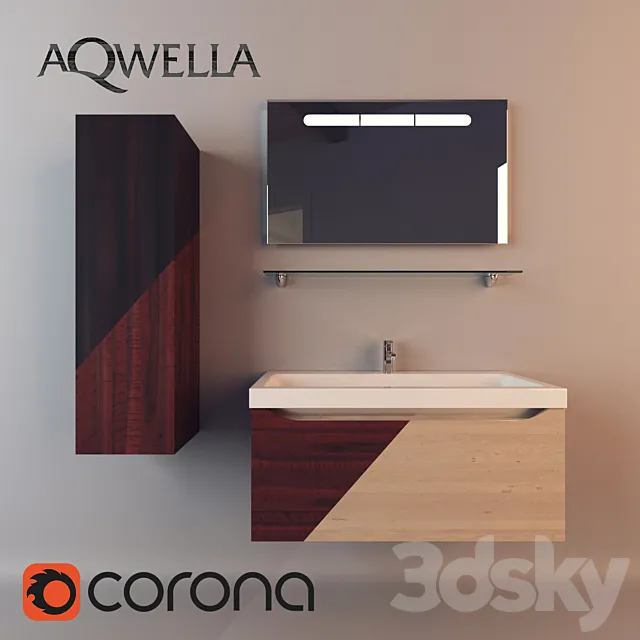 Aqwella Verona Set in 3 colors 3D Model Aqwella Verona Set in 3 colors 3D Model