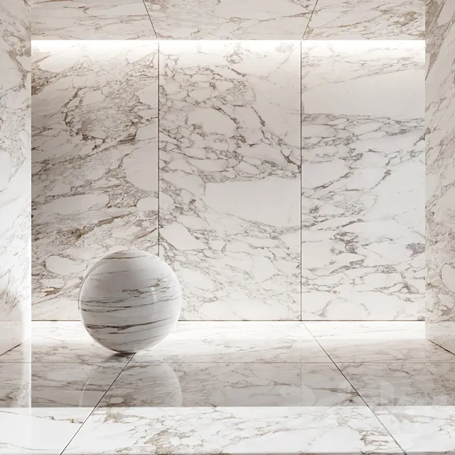 Arabescato White Porcelain Tile 3D Model Arabescato White Porcelain Tile 3D Model