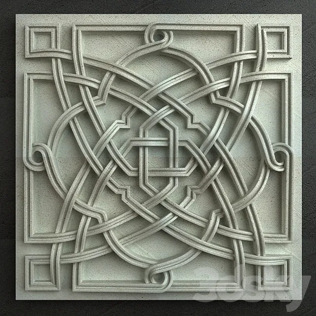Arabic Carving Ornament 004 3D Model