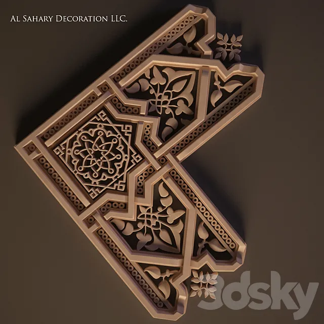Arabic decor (corner element) 3D Model