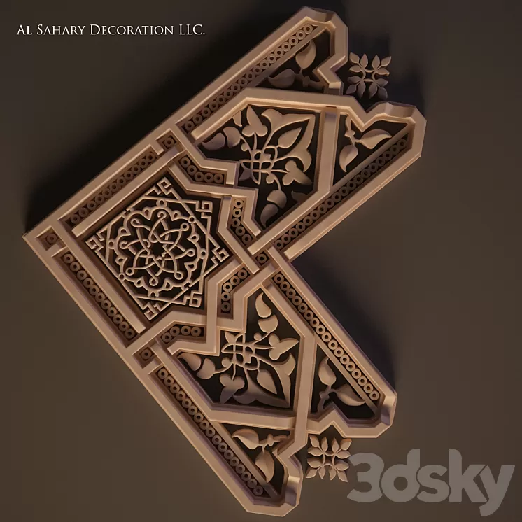 Arabic decor (corner element) 3D Model Arabic decor (corner element) 3D Model