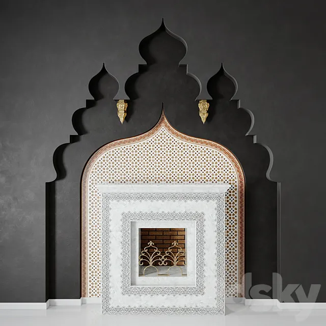 Arabic Fireplace 3D model 3D Model