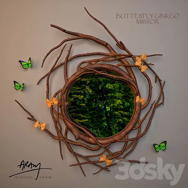 Aram Michael Butterfly Ginkgo Mirror 3DModel