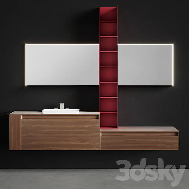 Arblu 5.ZERO Vanity unit with drawers 3D Model Arblu 5.ZERO Vanity unit with drawers 3D Model