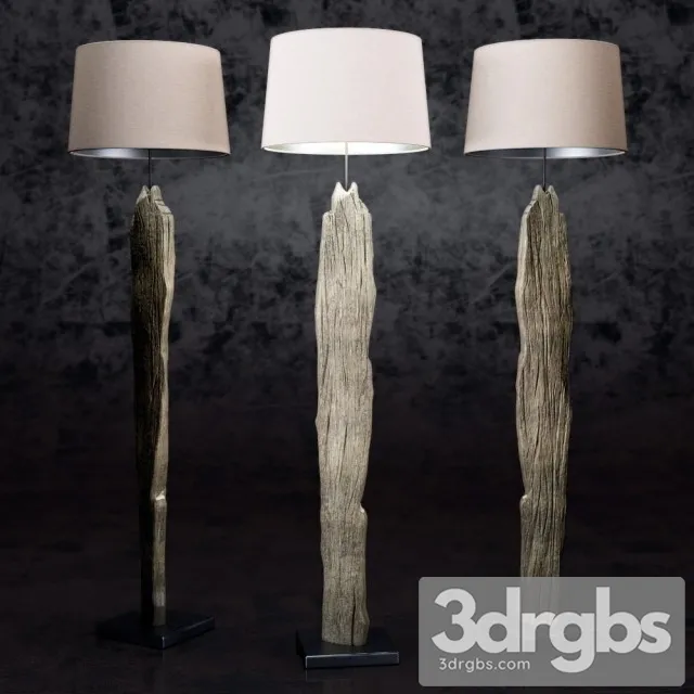 Arcadia Buffed Natural Driftwood Floor Lamp 3D Model Download