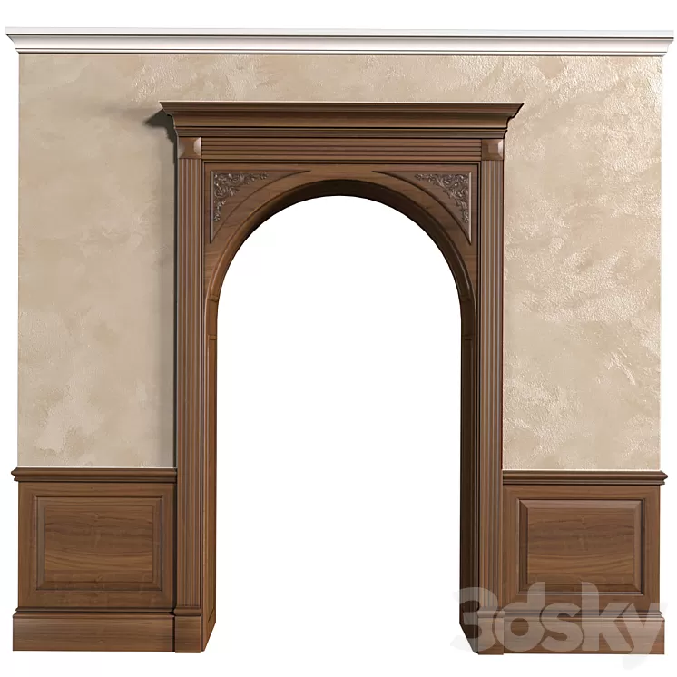 Arch in classic style.Arched interior doorway in a classic style.Traditional Interior Arched Doorway Opening.Wall Paneling 3D Model Arch in classic style.Arched interior doorway in a classic style.Traditional Interior Arched Doorway Opening.Wall Paneling 3D Model