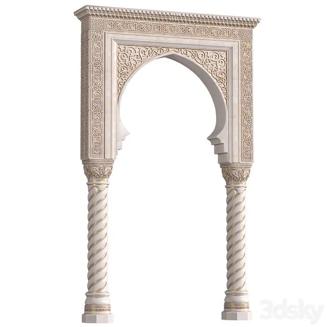 Arch in oriental style.Arabian arch.Moroccan arc.Arabic Door Portal.Entryway 3D Model Arch in oriental style.Arabian arch.Moroccan arc.Arabic Door Portal.Entryway 3D Model