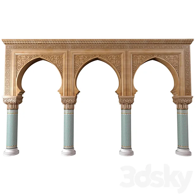 Arch in oriental style. Arched Doorway.Oriental Portal.Arabian Arched Entryway 3D Model Arch in oriental style. Arched Doorway.Oriental Portal.Arabian Arched Entryway 3D Model