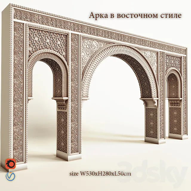 Arch in the eastern style 3DModel Arch in the eastern style 3DModel