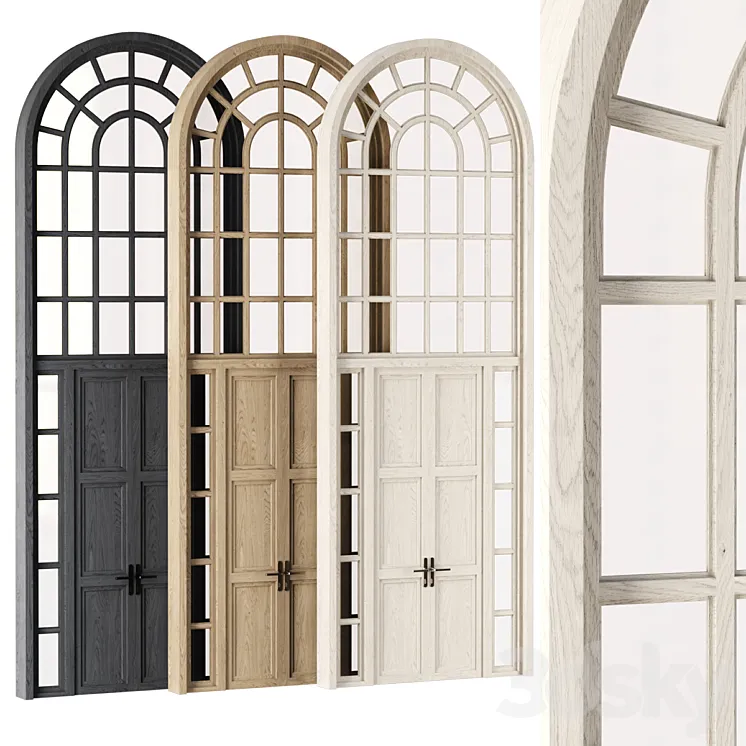 Arch Window with entrance door 3D Model Free Download