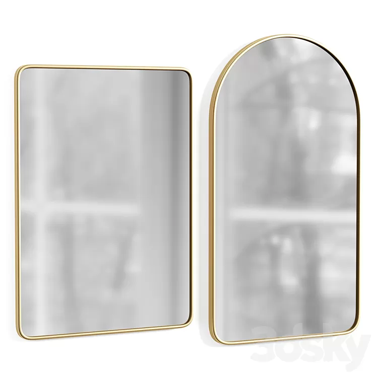 Arched Metal Framed Mirror 3D Model Free Download