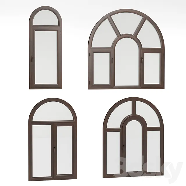 Arched plastic windows 3D Model