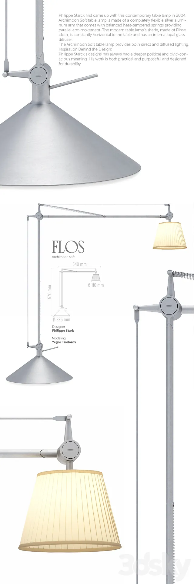 Archimoon Soft Table Lamp Flos 3DModel