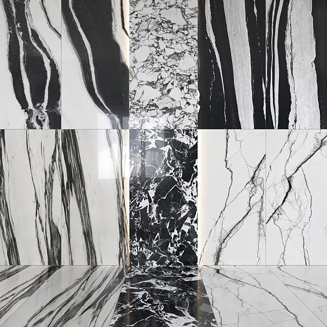 Architectural Design Floorgres B and W Marble miniset Free Download