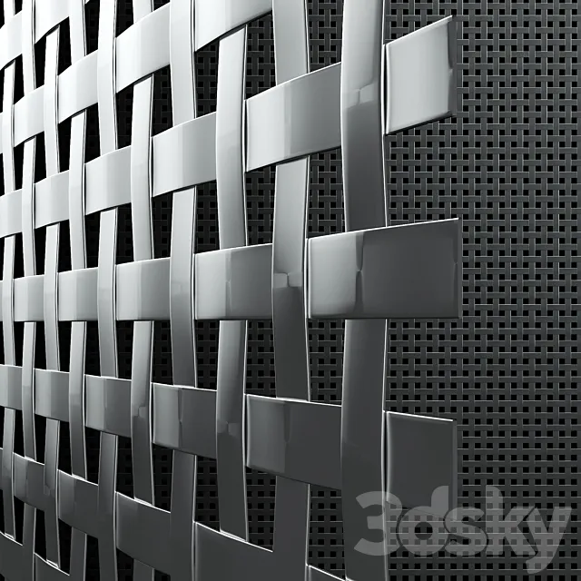 Architectural metal mesh 30x30mm 3D Model Architectural metal mesh 30x30mm 3D Model