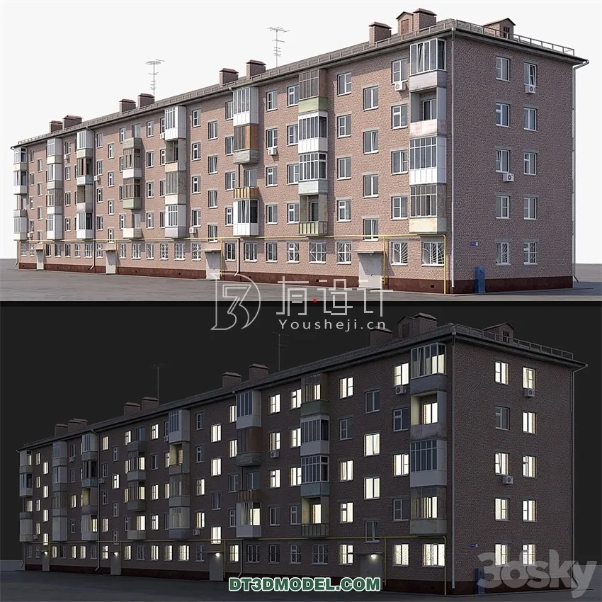 Architecture – Building – Khrushchev Red Brick