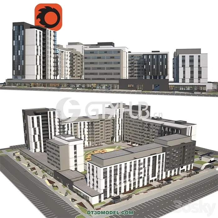 Architecture – Building – Quarterly building  multi-apartment house 3