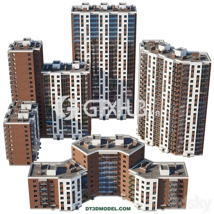 Architecture – Building – Set of multi-storey buildings