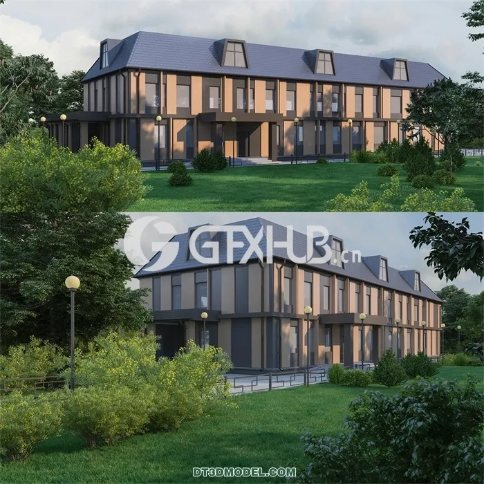 Architecture – Building – Two-story municipal building