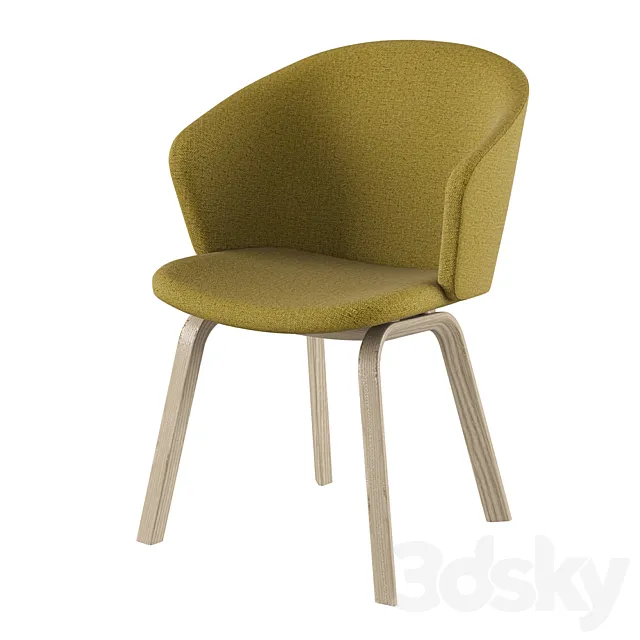 Arco Close Chair Wood 3D Model Arco Close Chair Wood 3D Model