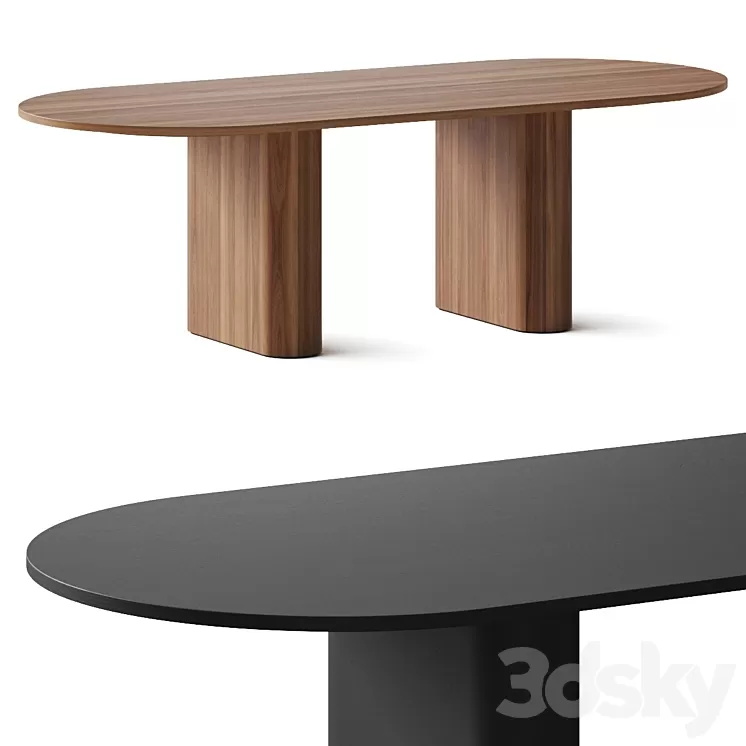 Arco Kami Oval 1 Dining Table 3D Model Free Download