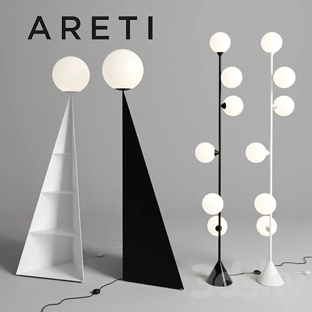 Areti Floor Lamp set 2 3D Model Areti Floor Lamp set 2 3D Model